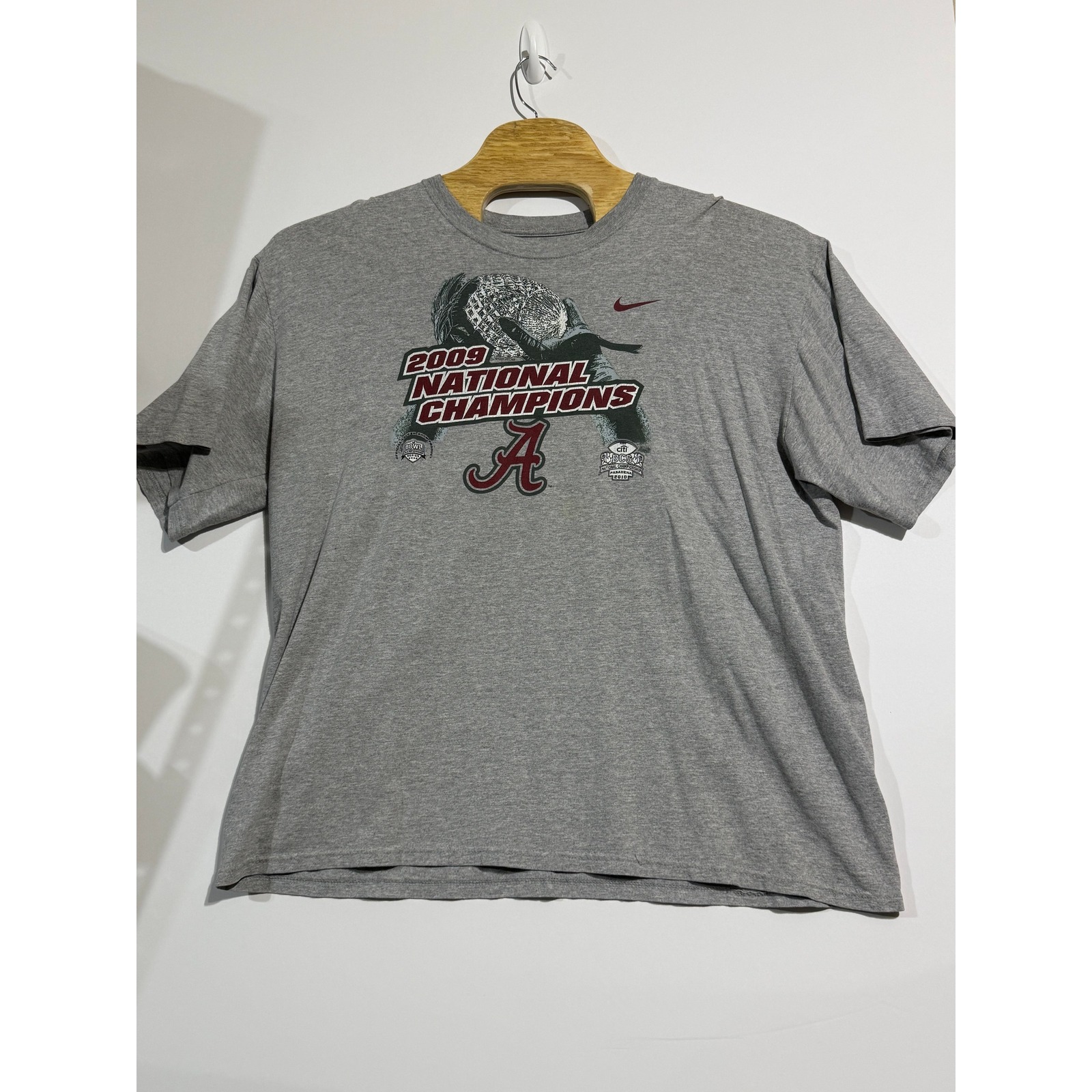 Nike T-Shirt Mens Xxl Gray Excellent Alabama 2009 National Champions Graphic Tee